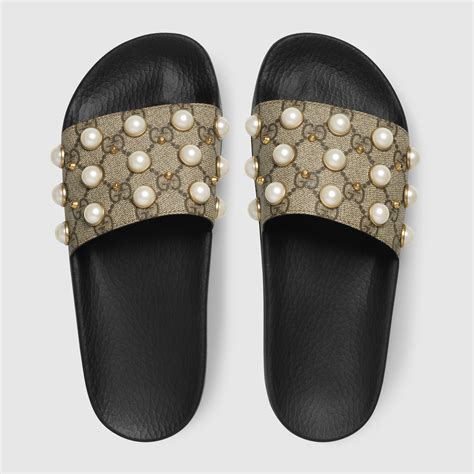 gucci inspired pearl slides